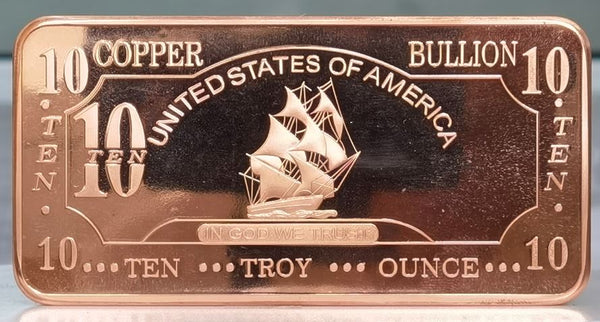 10 Ounce Copper Ingot - Canadian Maple Leaf Copper Bar - 155.5g+ Bulli –  Great White Bullion