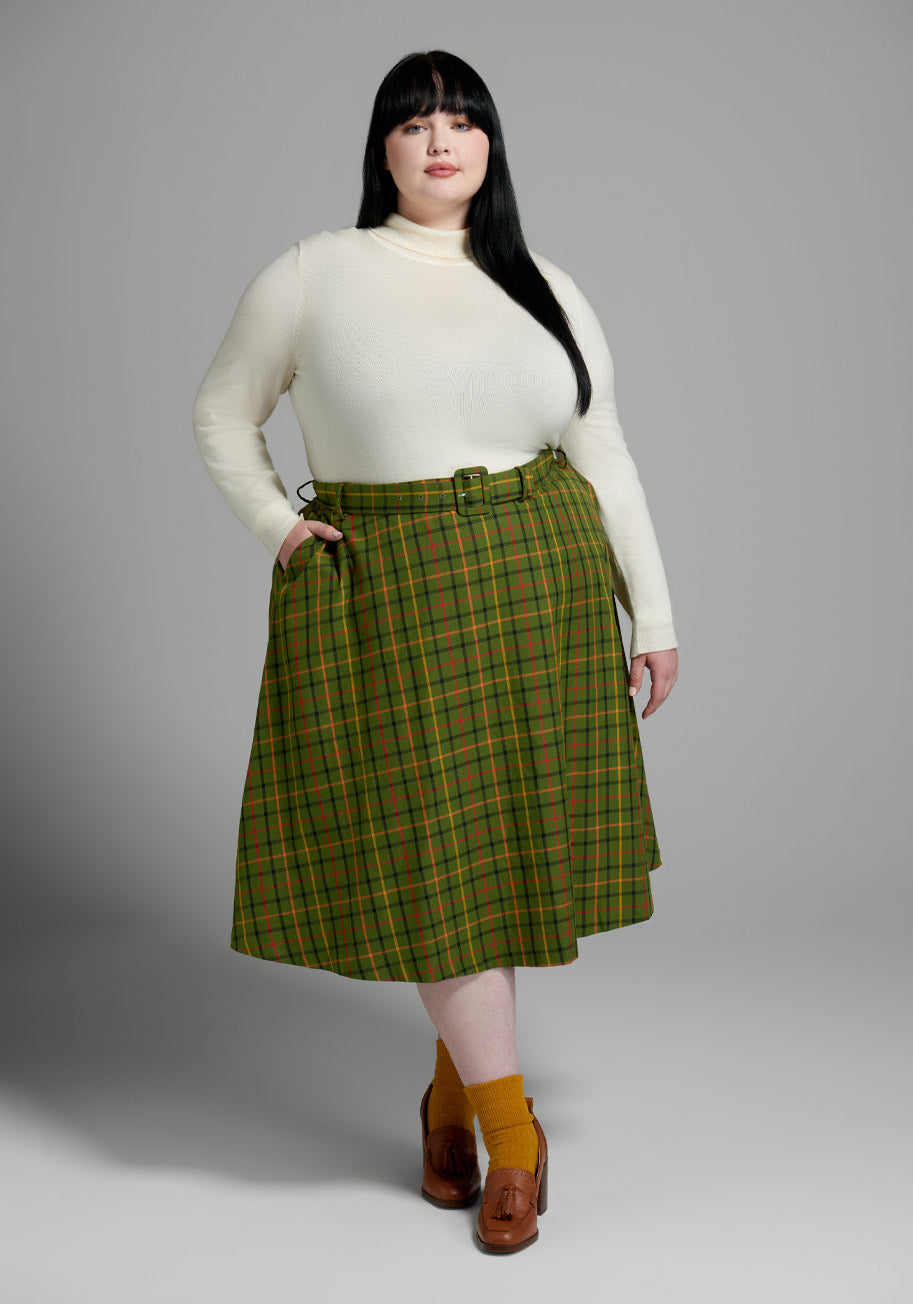 60s Skirts | 70s Hippie Skirts, Jumper Dresses No Brand Swish Fulfillment Swing Skirt in Green Size 4X $75.00 AT vintagedancer.com