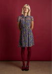 Floral Print Collared Sheer Gathered Shirred Above the Knee Short Chiffon Shirt Dress by Modcloth