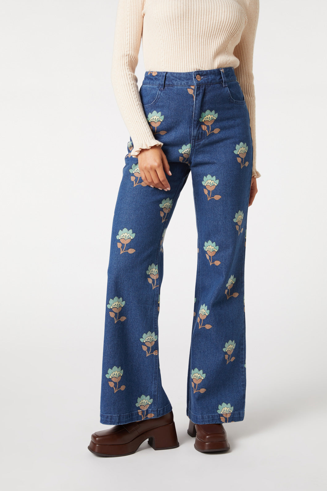 Retro Flora Flare Jean