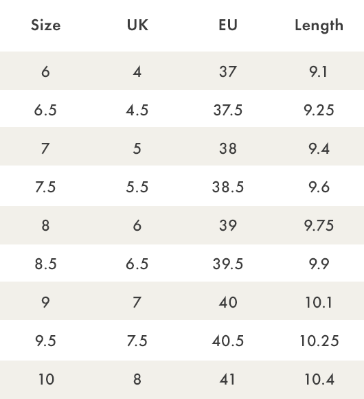 Size Chart - Report Footwear | ModCloth