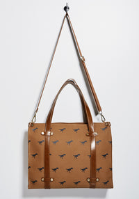 Tuck and Roll Tote Bag - Gold ‘65 Chevy Fabric / Oyster - Leopard Lining