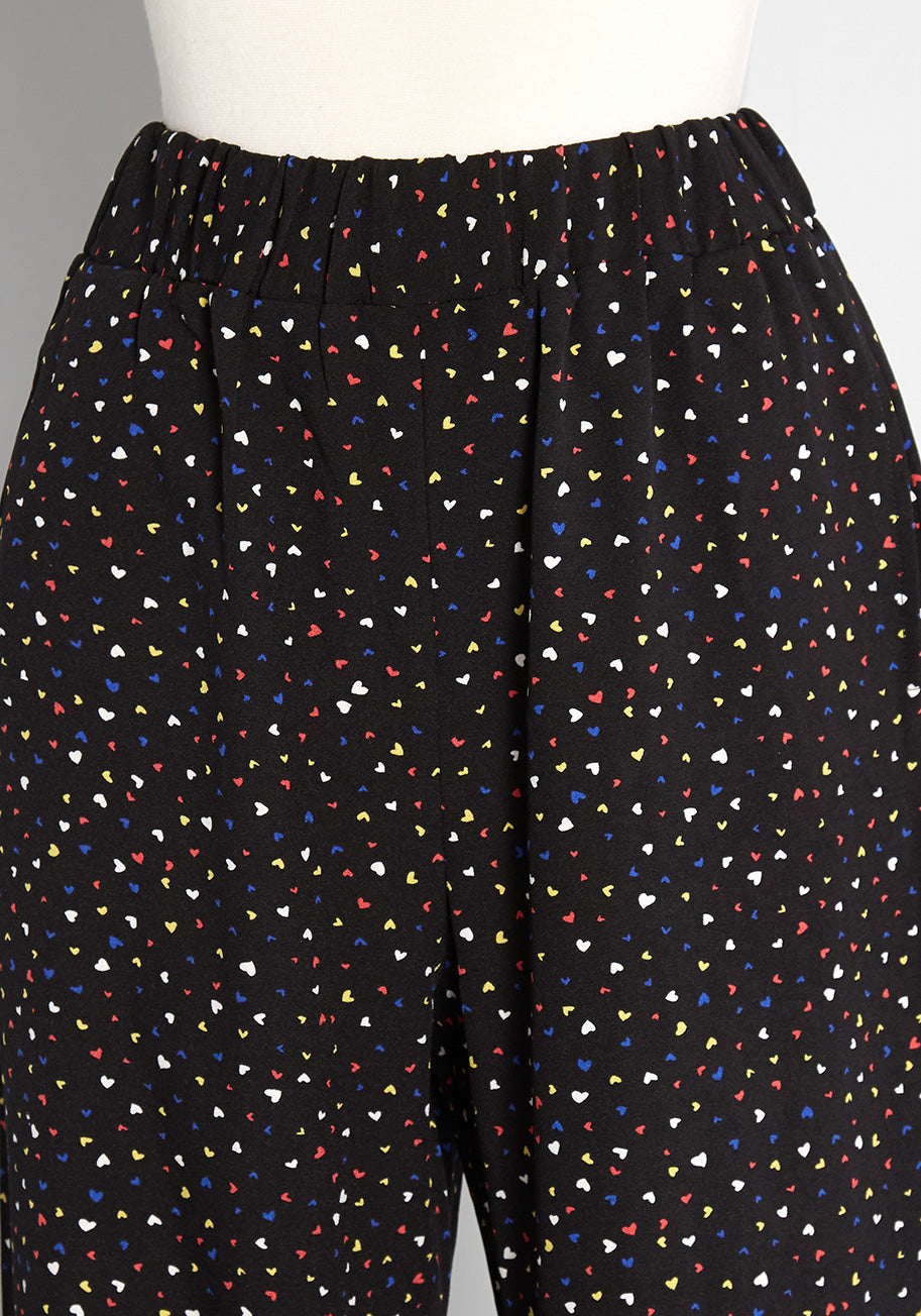 Hearts All A-Flurry Wide-Leg Pants