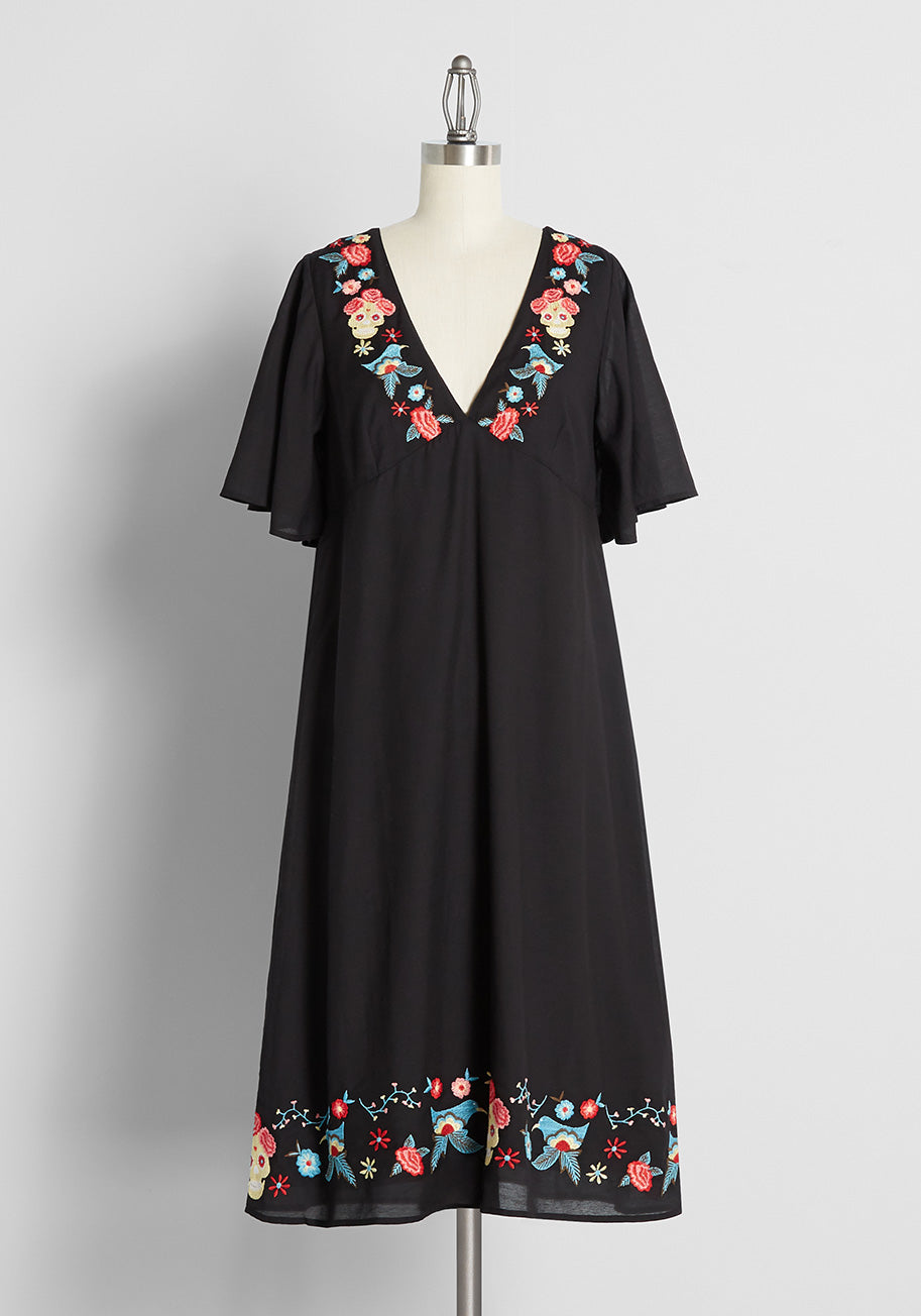 Candy Skull Sweetness Embroidered Dress