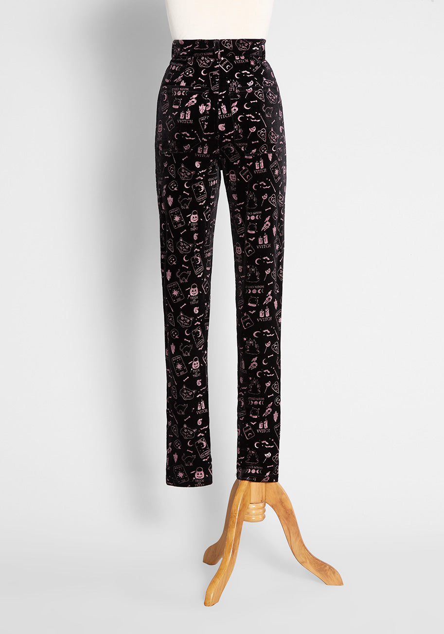 Mystical Maven Velvet Skinny Pants