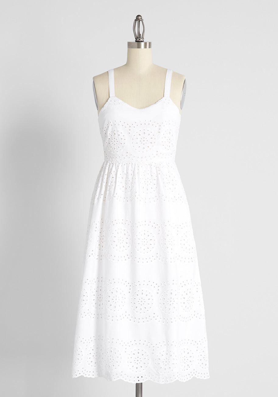 Caught My Eyelet Cotton Sundress