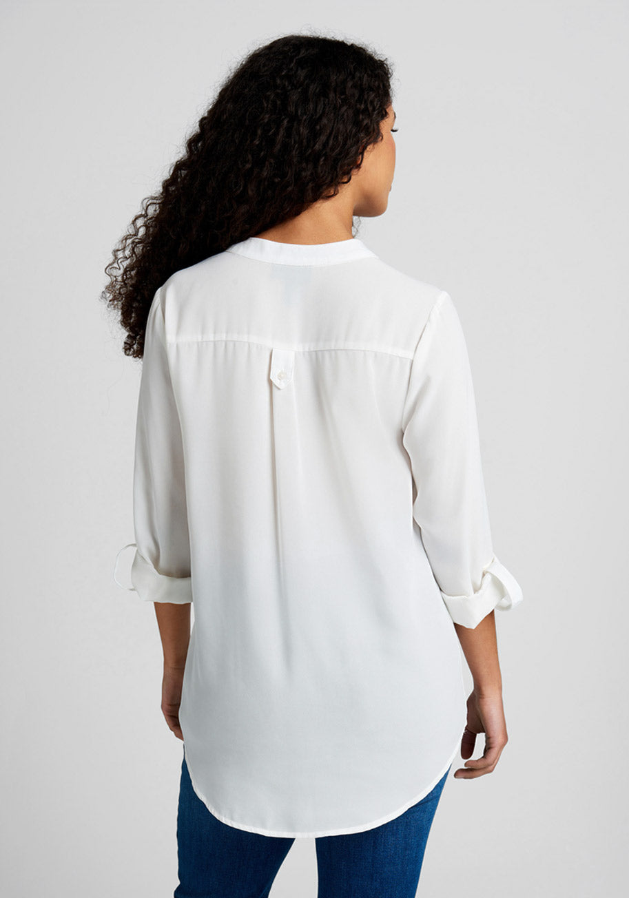 Pam Breeze-ly Long Sleeve Tunic in Ivory