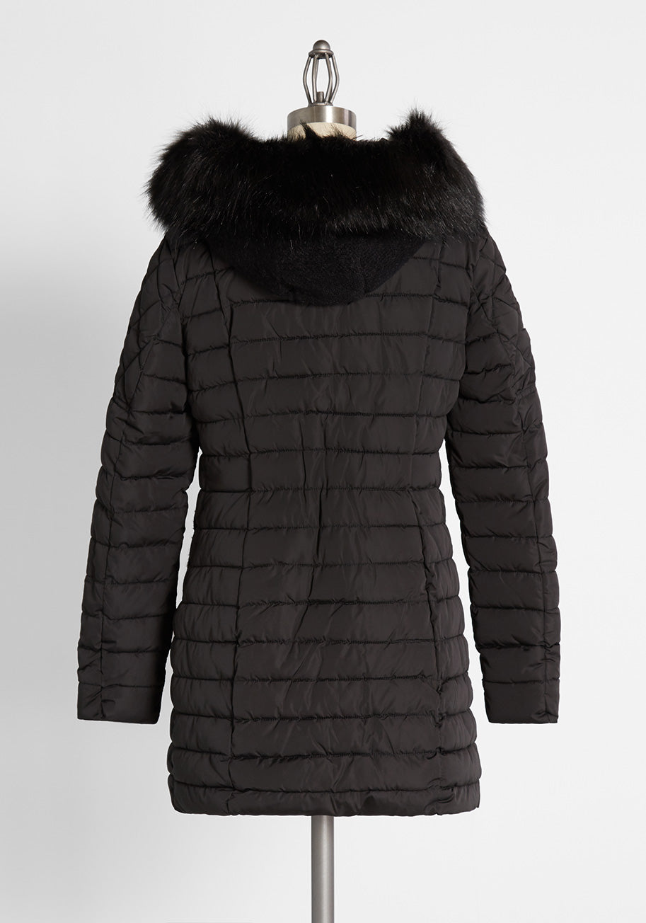 Fluffy Jacquard Quilted Coat wwtrain.co.uk