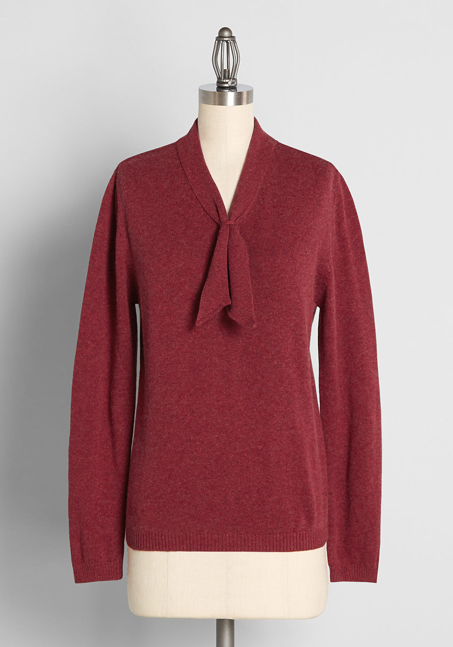 Hustle For Bliss Tie-Neck Sweater