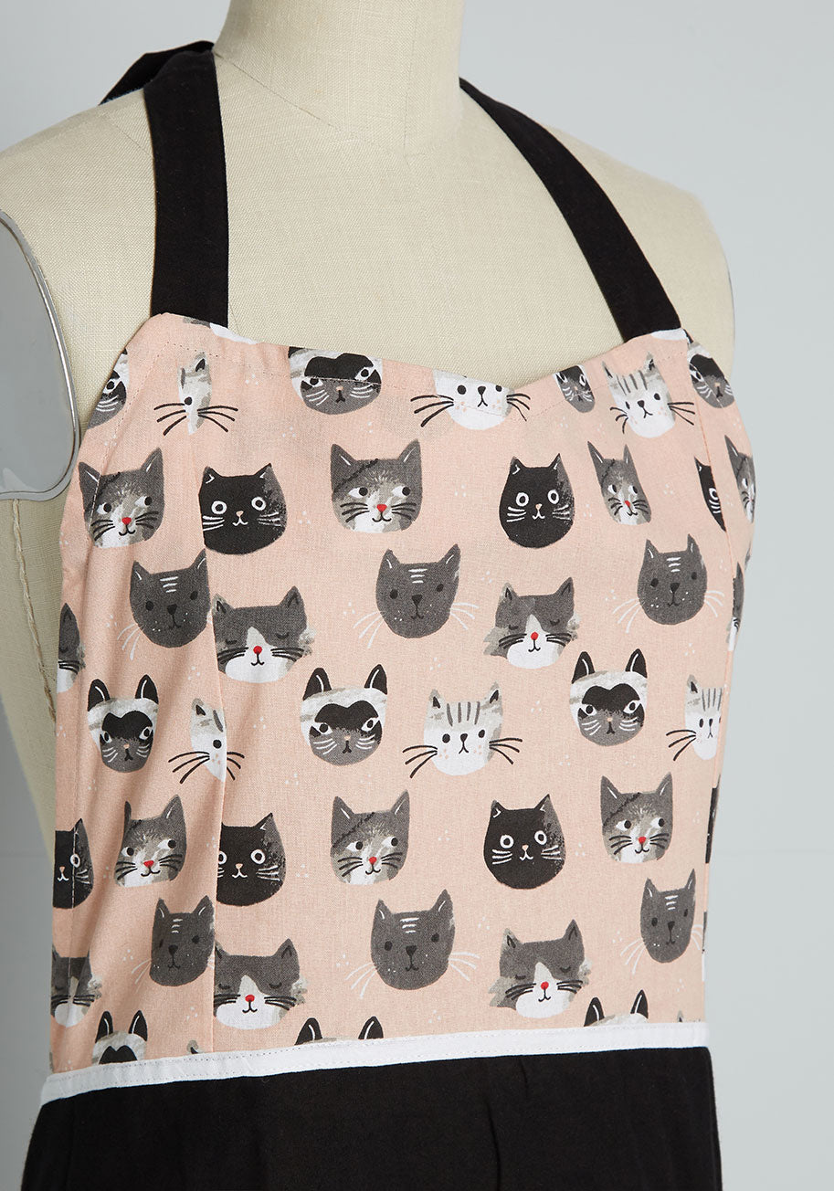 Cat Buy Me Love Apron in Pink