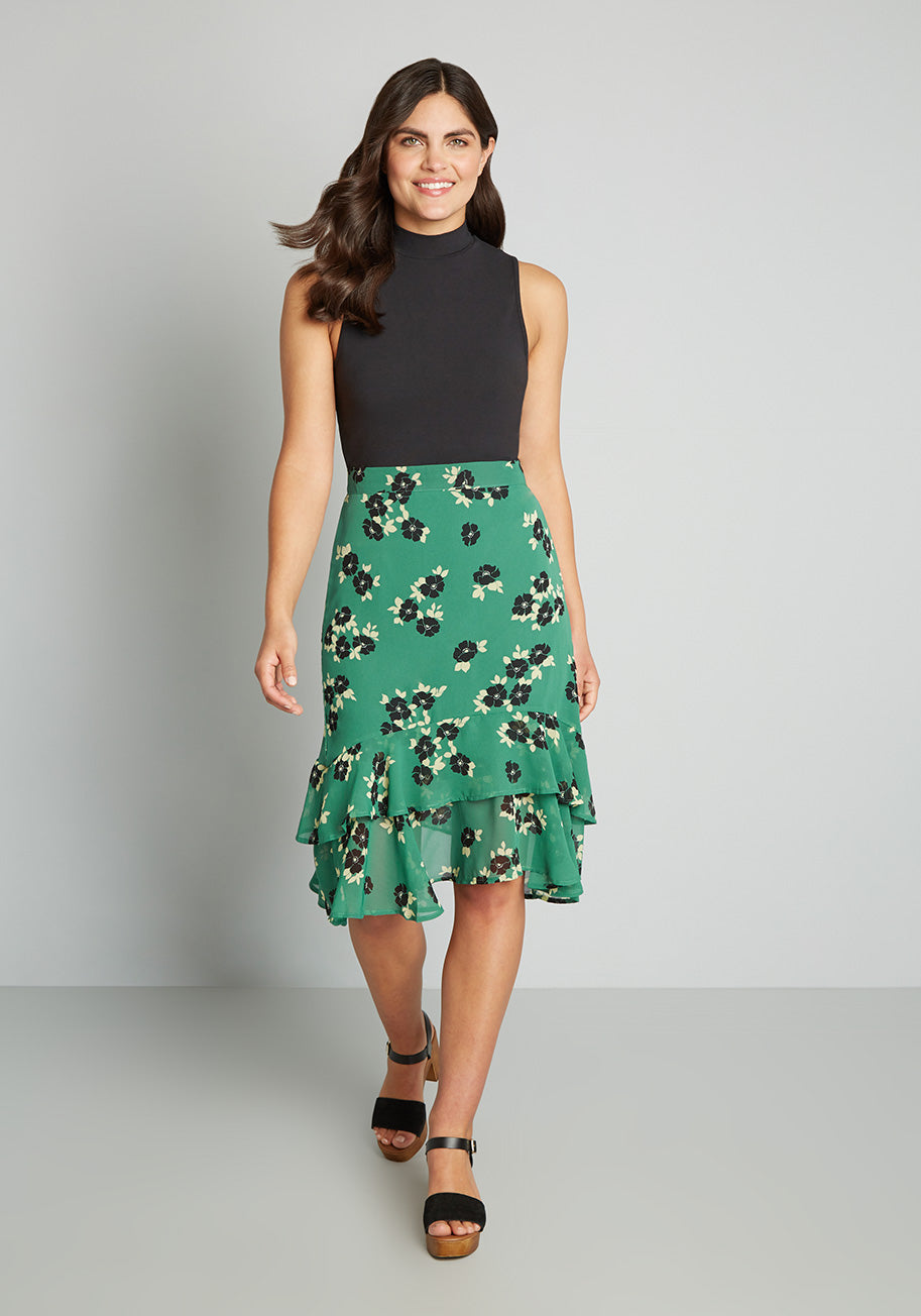 Double Your Ruffle A-Line Skirt