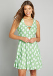 A-line V-neck Summer Rayon Sleeveless Back Zipper Flowy Dress