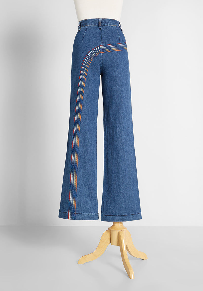 Carrie High Rise Wide Leg Jeans - True Blue