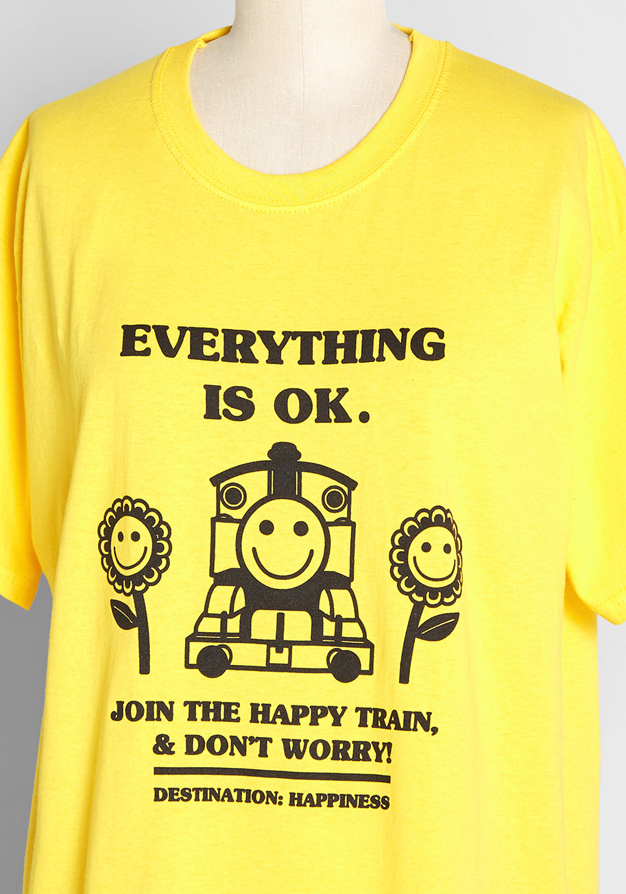 Hop On The Happy Train Graphic Tee