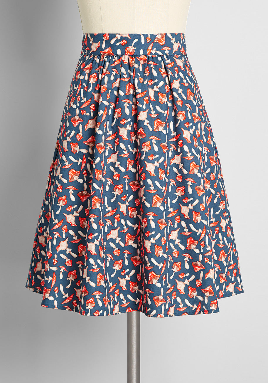 Shroomy and Bloomy Swing Skirt