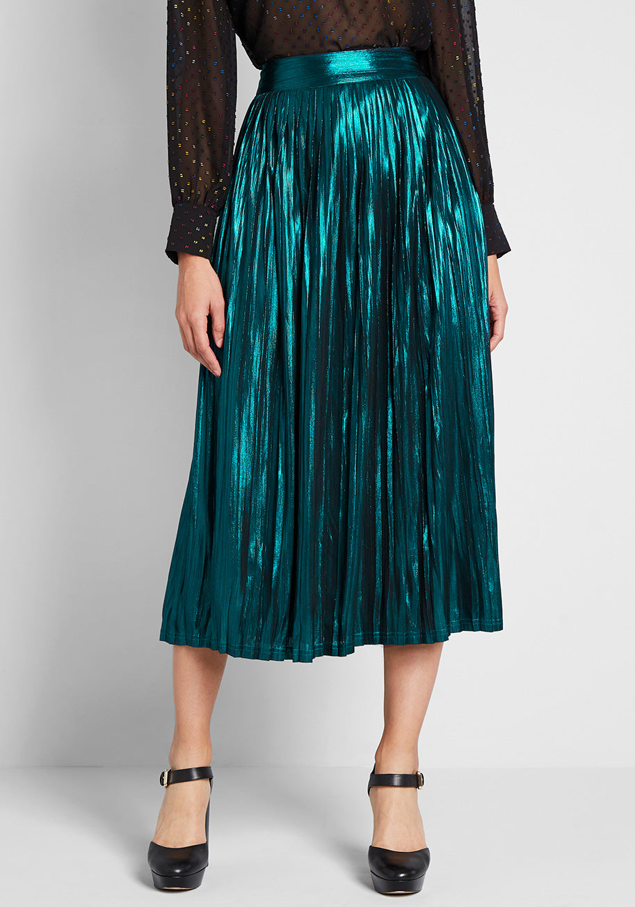 My Time to Shine Metallic Midi Skirt