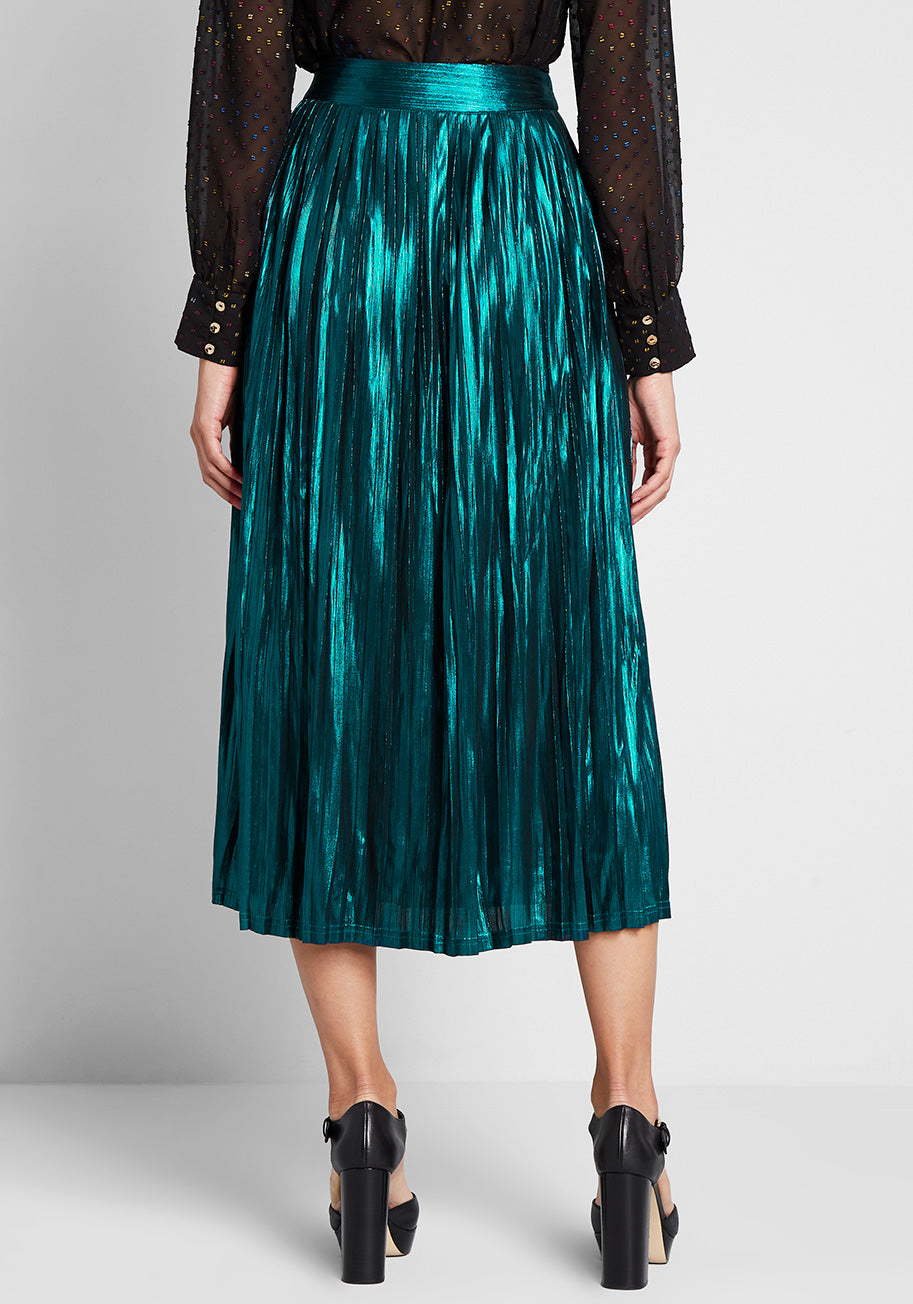 My Time to Shine Metallic Midi Skirt