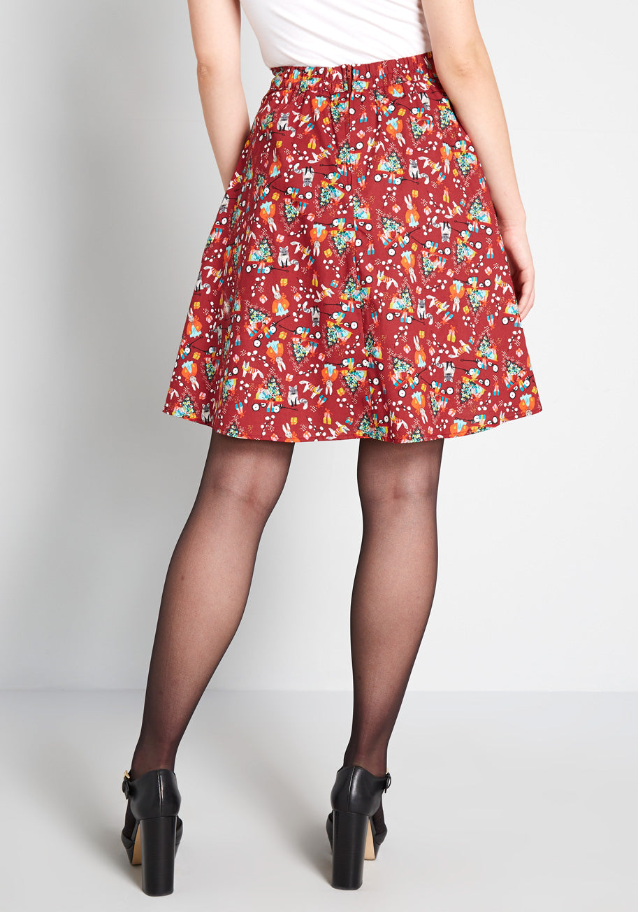 Holiday Helpers A-Line Skirt