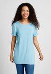 Short Sleeves Sleeves Round Neck Loose Fit Tunic