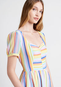 Erica Dress Rainbow Multi Stripe