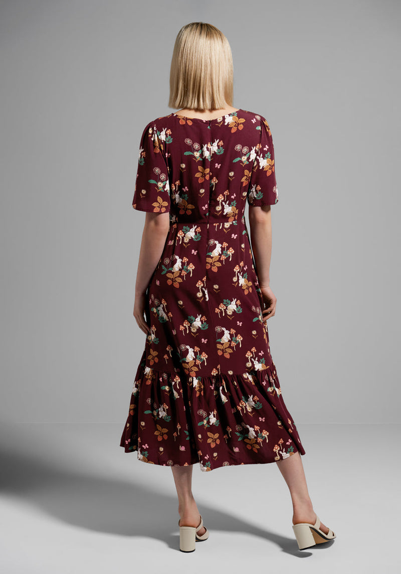 Plum Floral Babydoll Dress - Grace and Garment Boutique