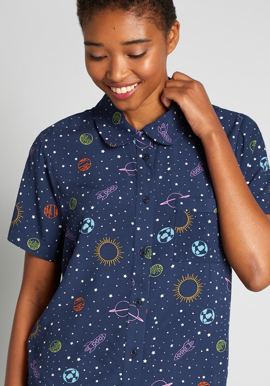 Space Camp Dreamin' Button-Up Shirt