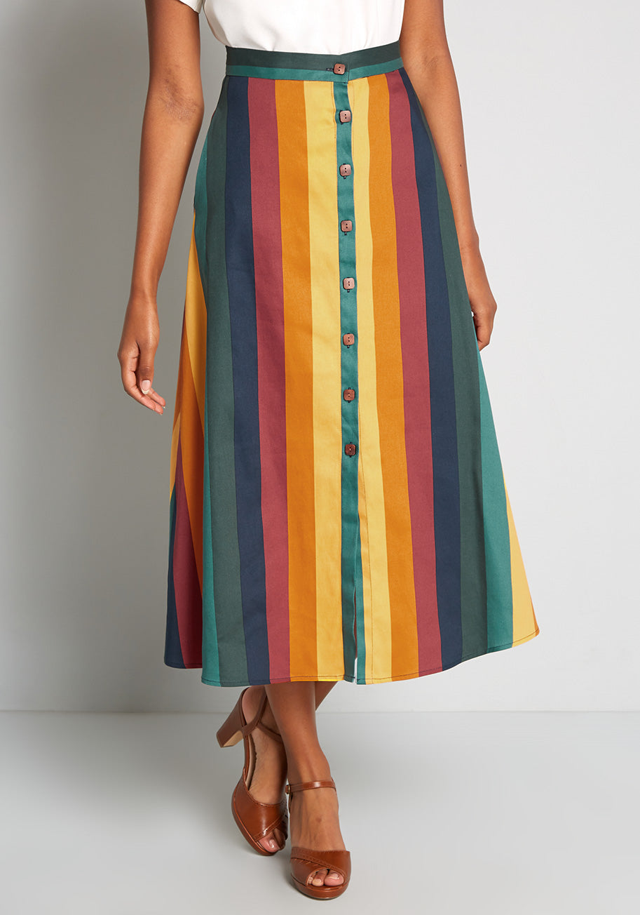 Strolling At Sunset Midi Skirt