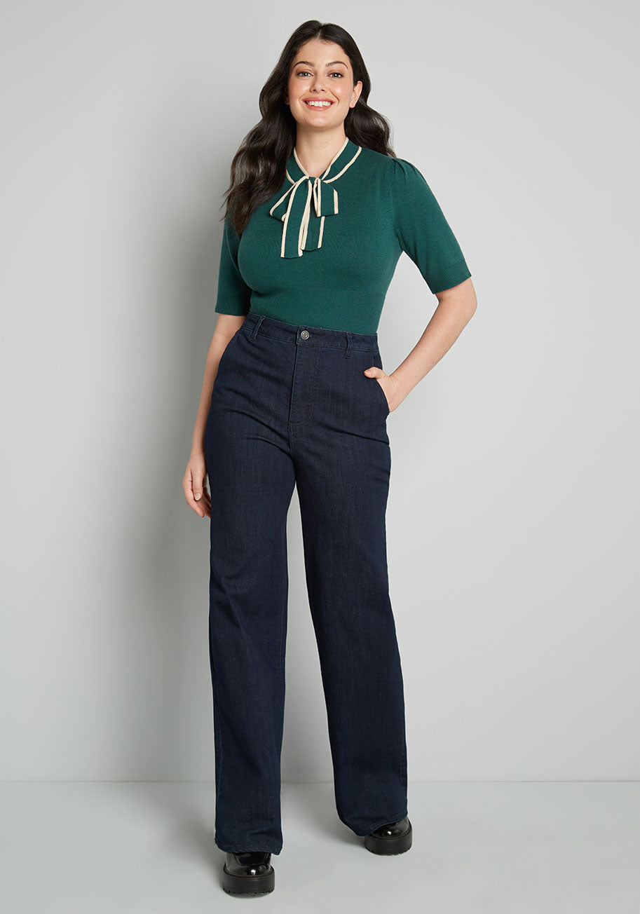 'Bow' Thyself Tie-Neck Knit Top