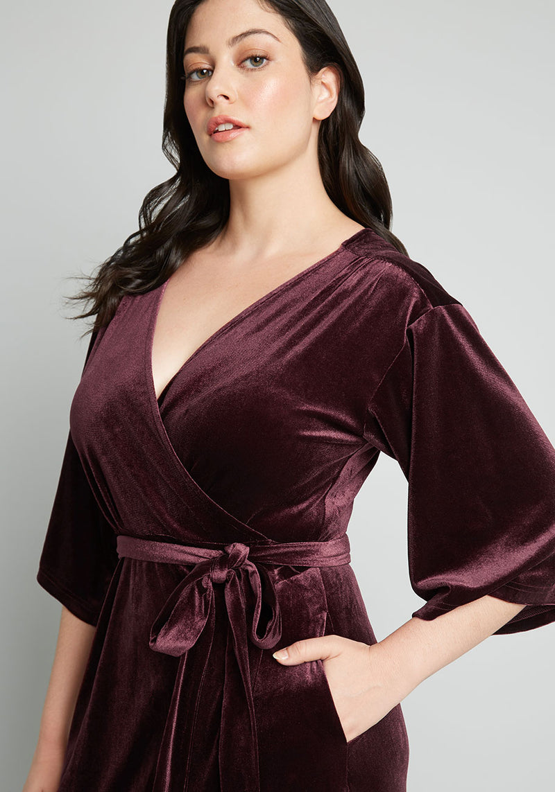 Wrapped In Elegance Velvet Midi Dress | ModCloth