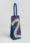 Groovy Denim Wine Tote Bag