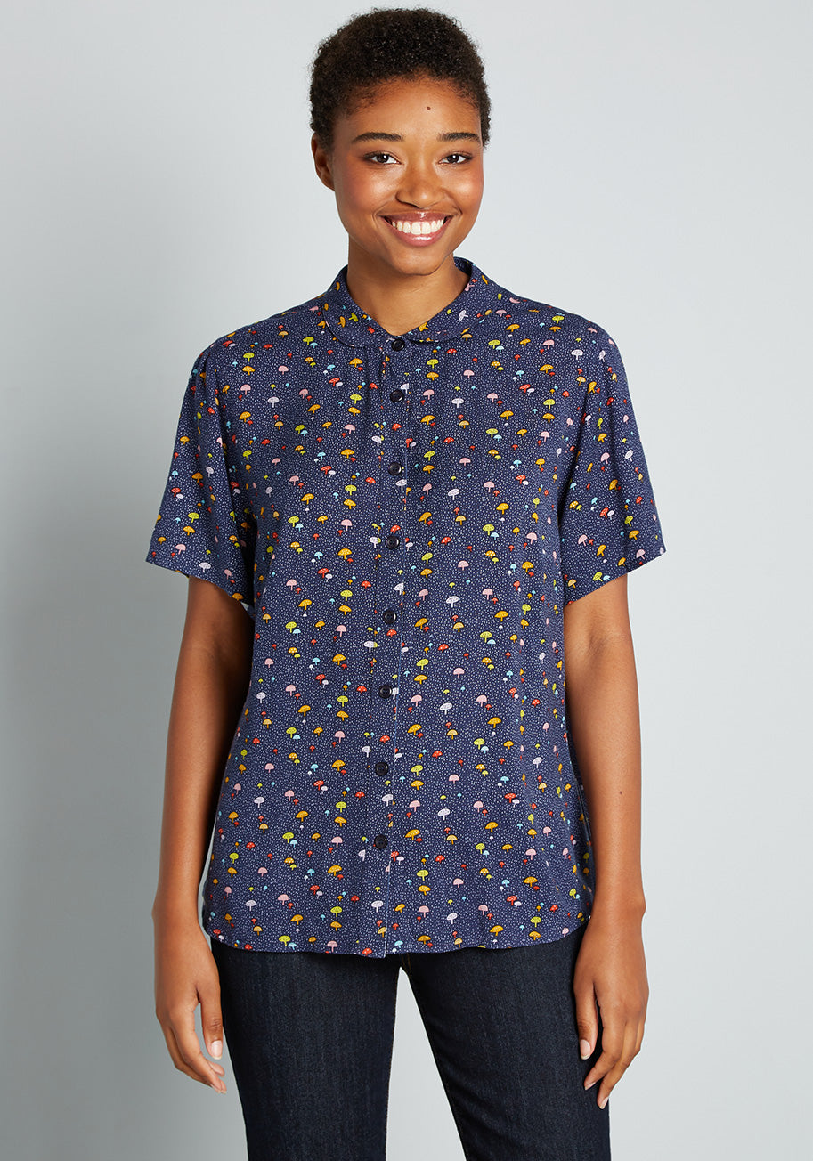 Sprouting With Ideas Button-Up Top