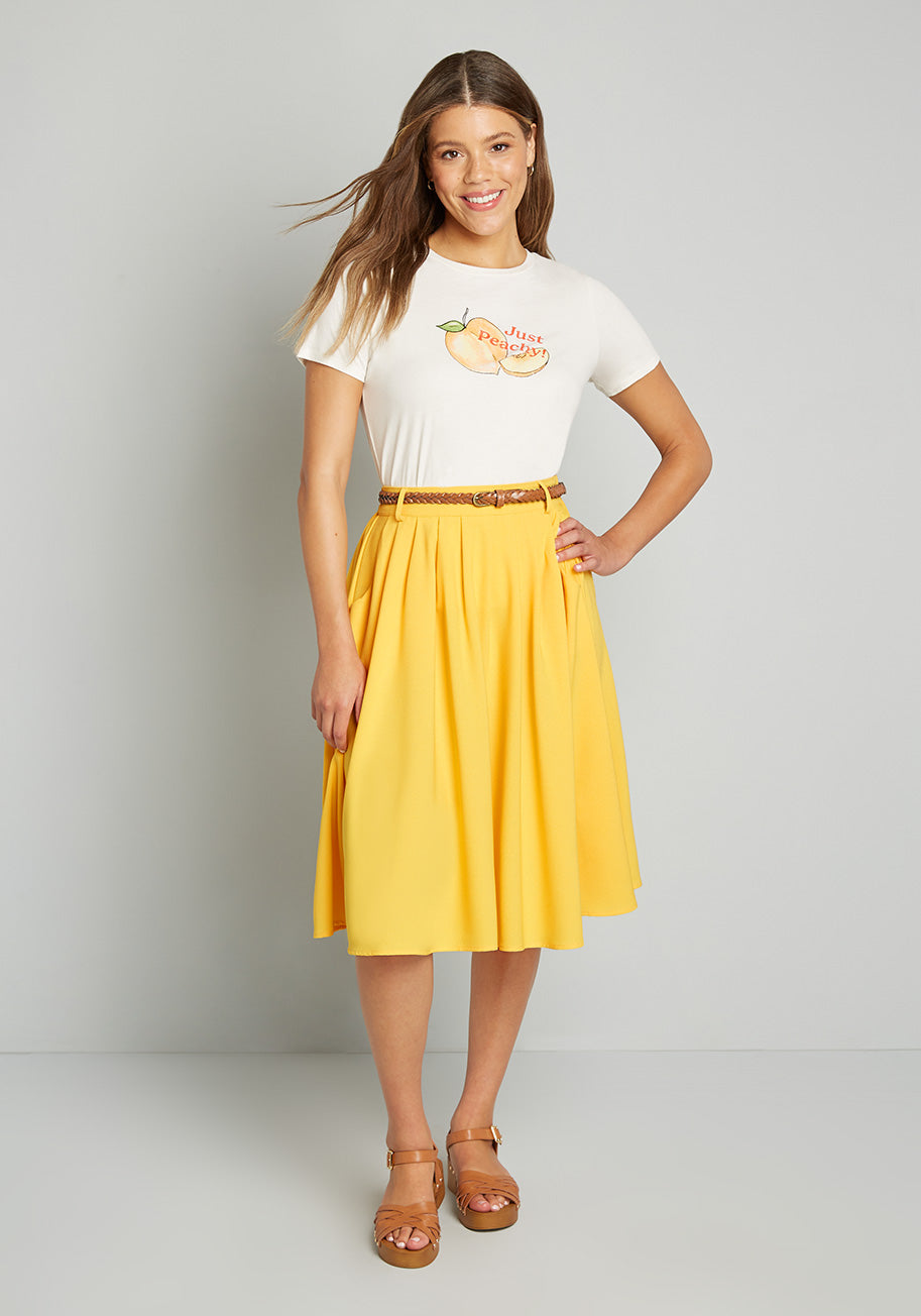 Breathtaking Tiger Lilies Midi Skirt