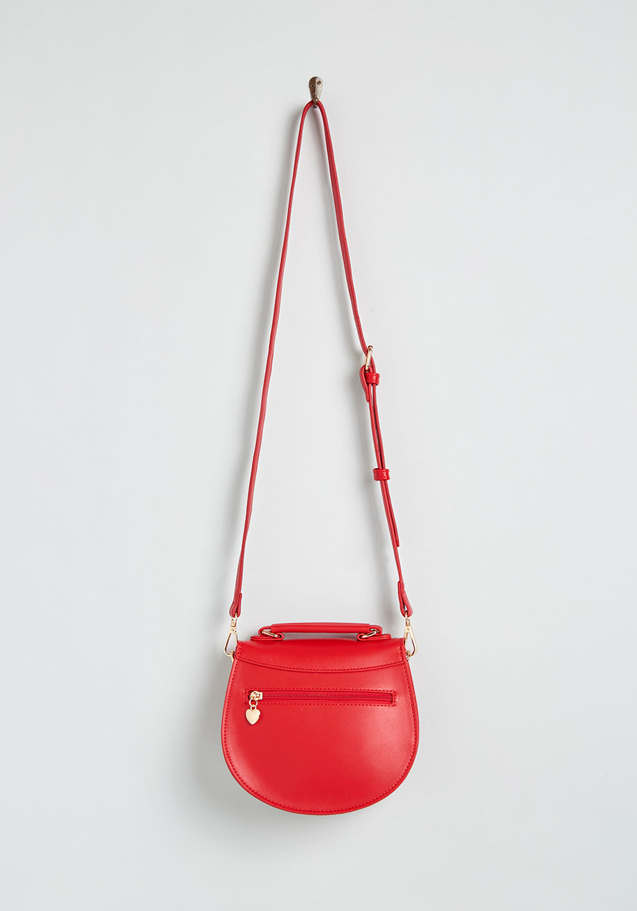 Real leather handbag Guess Luxe - Red