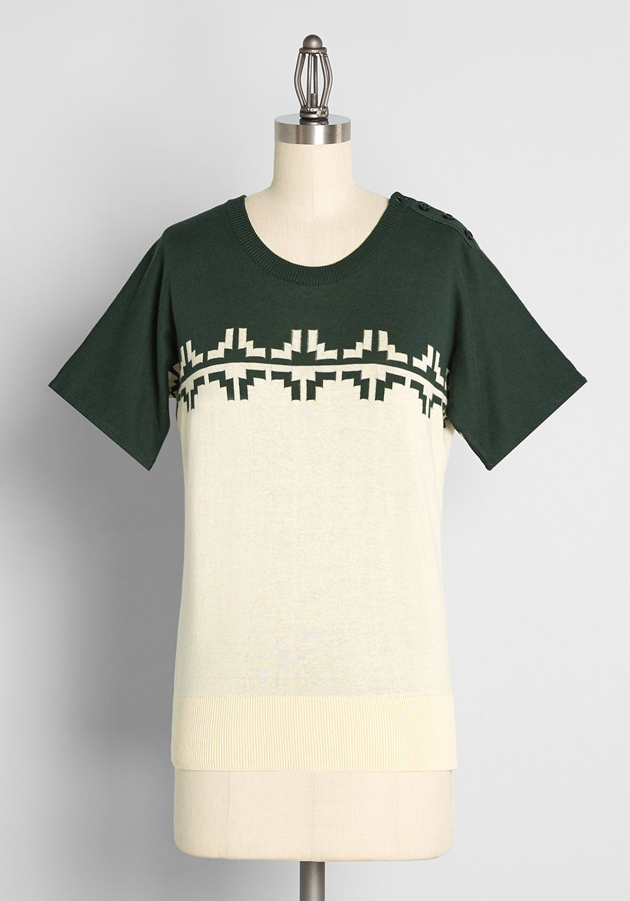 Desert Snowflakes Short Sleeve Sweater