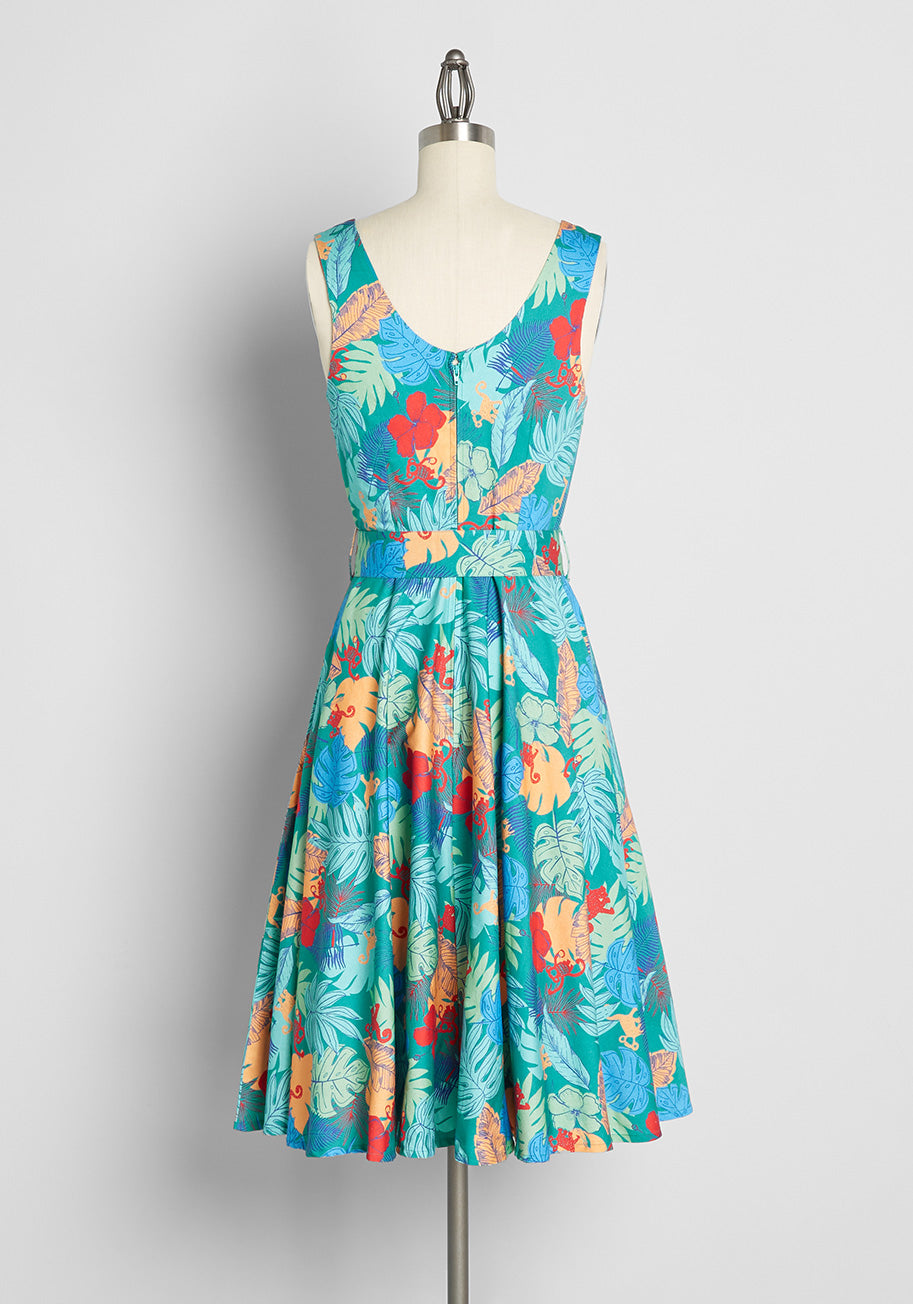 So Frond Of You Fit And Flare Dress