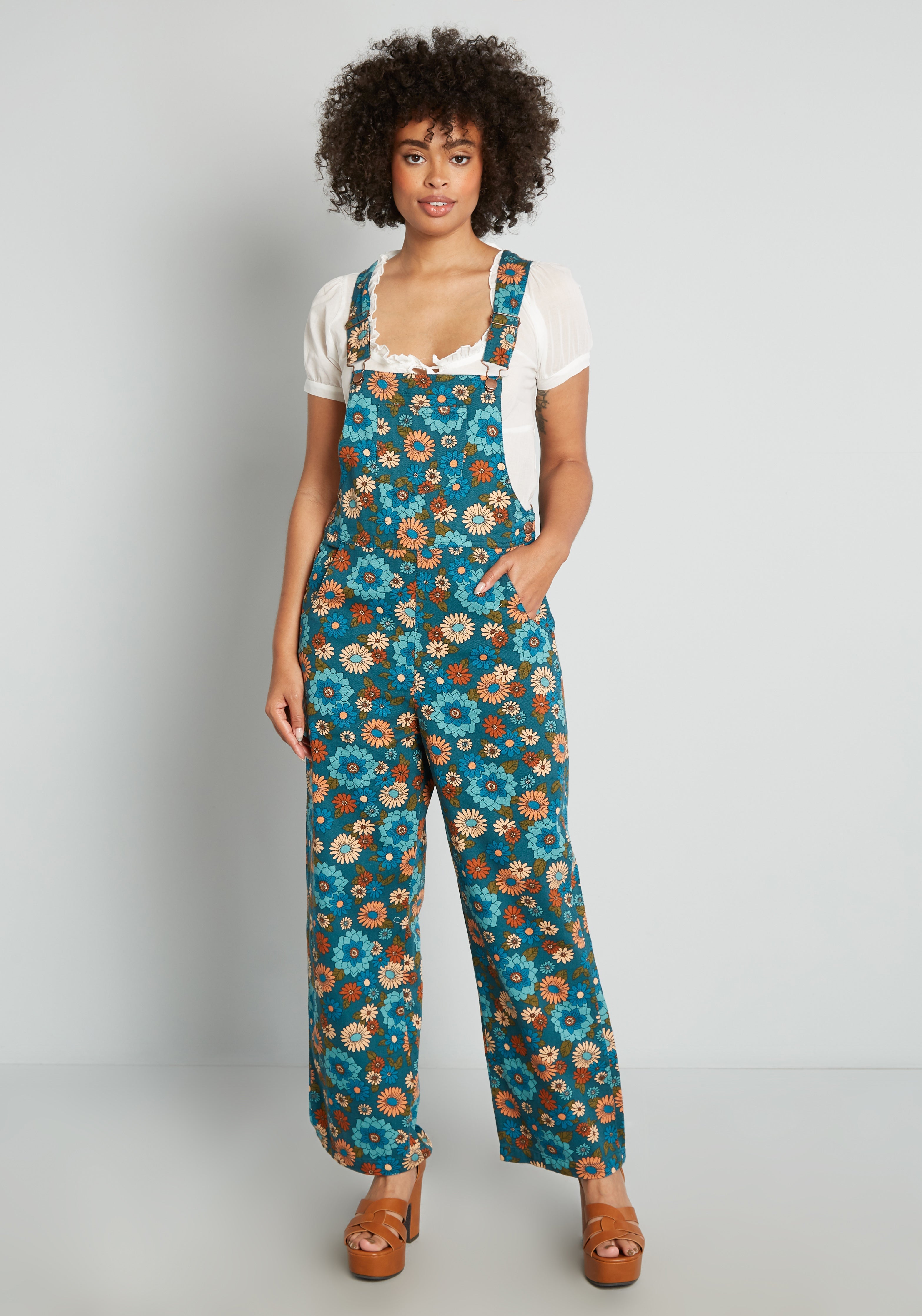 Daisy Dappled Dreamscape Denim Overalls