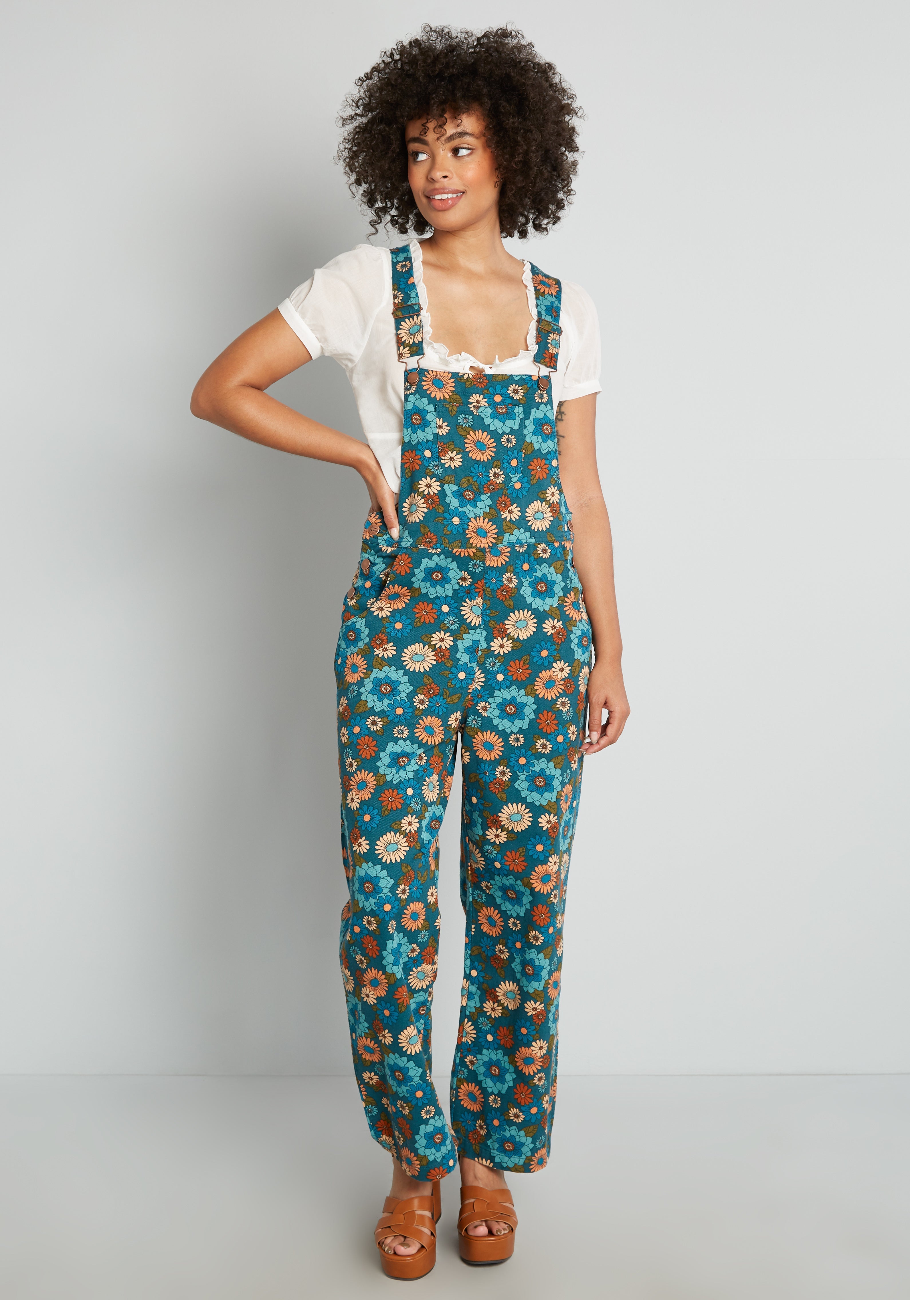 Daisy Dappled Dreamscape Denim Overalls