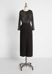 Sheer Long Sleeves Scoop Neck Pleated Side Zipper Glittering Keyhole Button Closure Sequined Stretchy Maxi Dress/Midi Dress