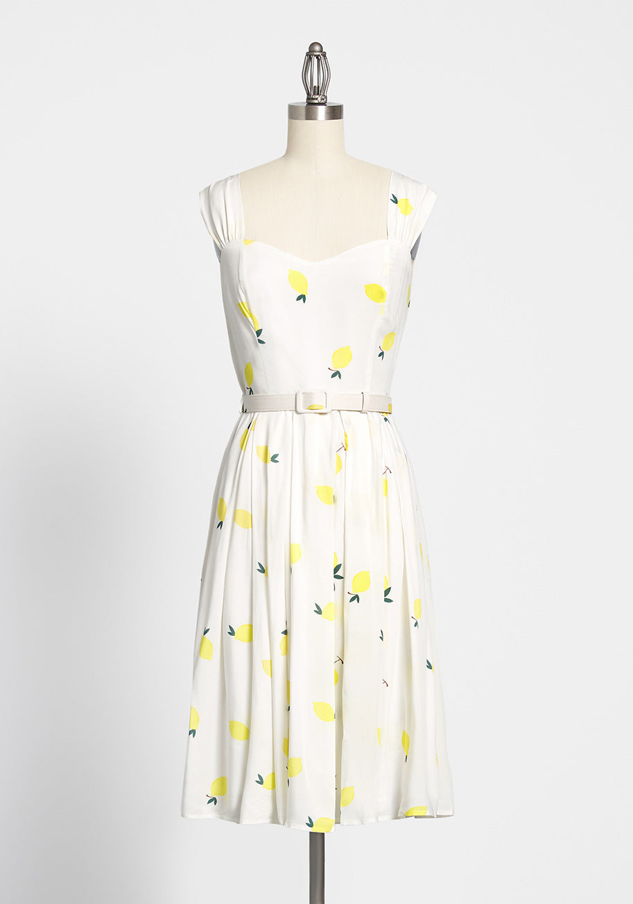 ModCloth x Collectif Sippin' Lemonade Belted Dress