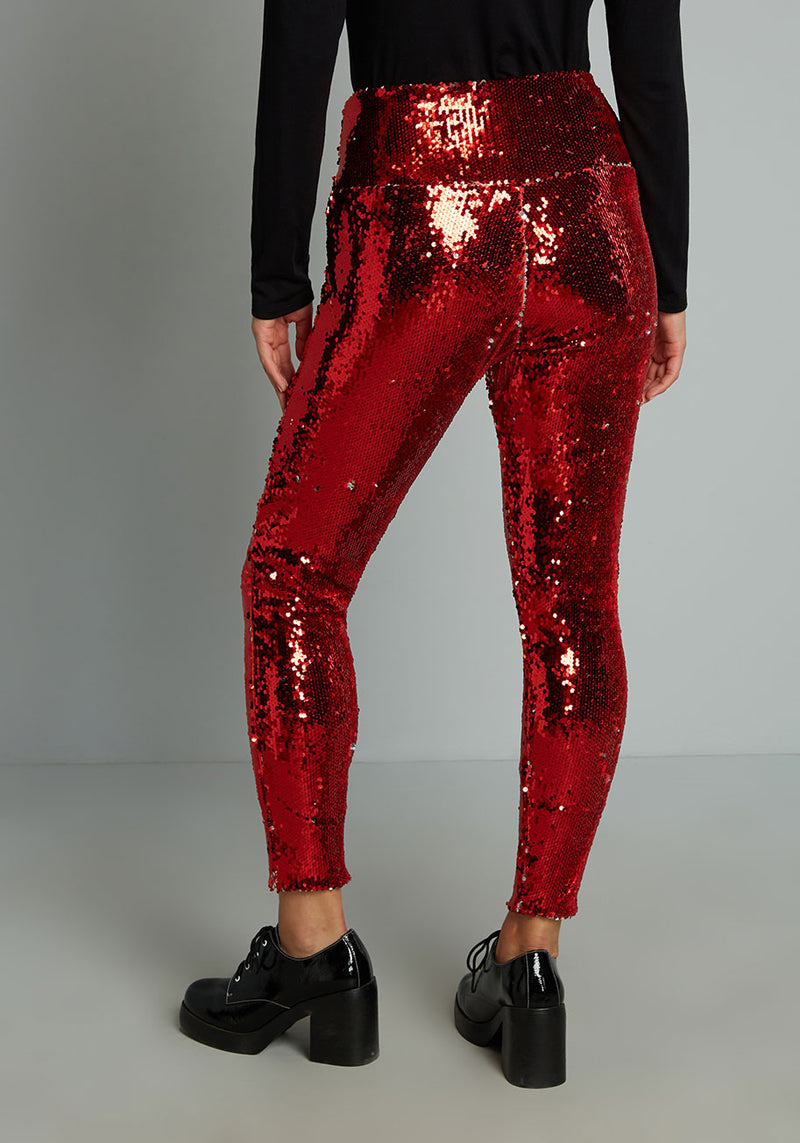 Red Sequin Stretch Mid Flares – Kirsty Doyle Wedding