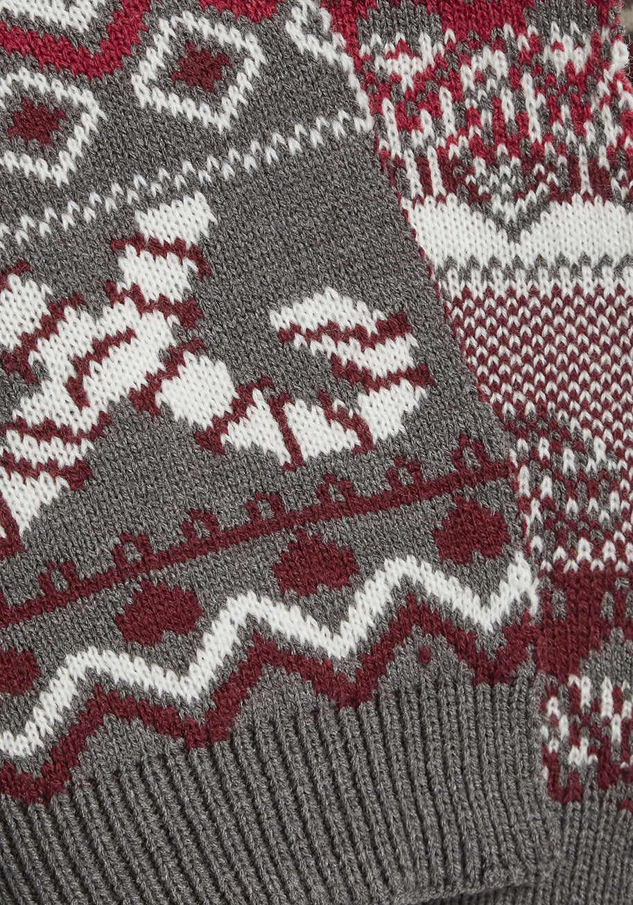 Candy Cane Crossroads Fair Isle Scarf