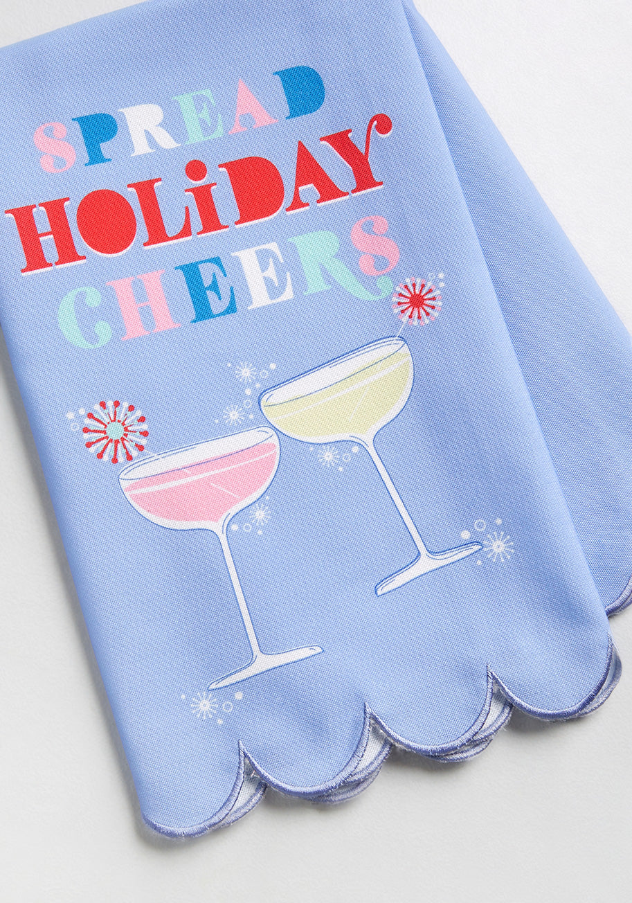 Holiday Cheers Tea Towel