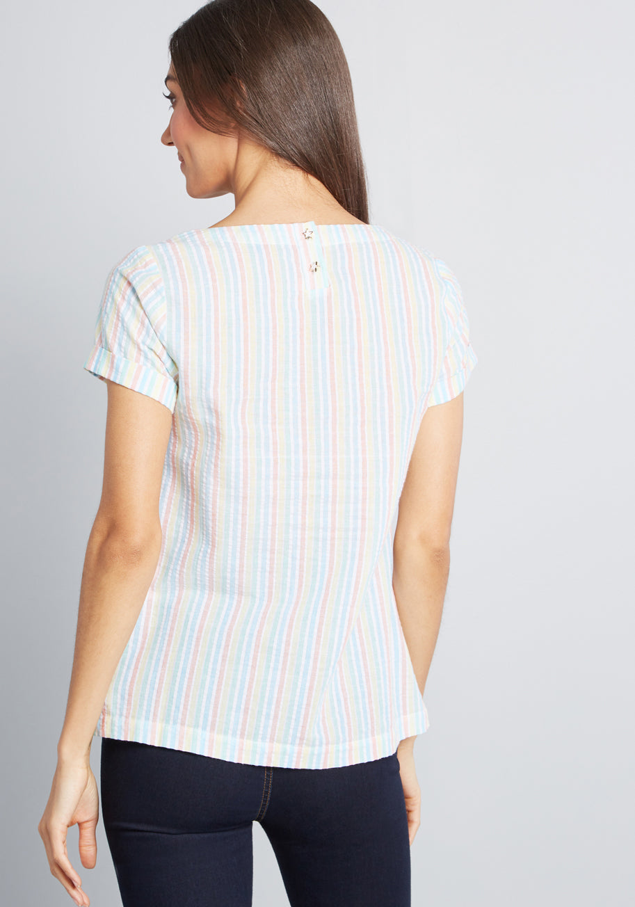 Delightful Demeanor Short Sleeve Blouse