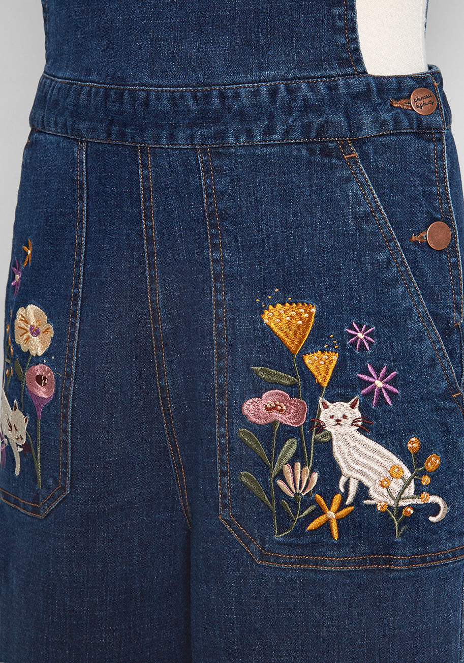 ModCloth x Princess Highway Embroidered Overalls