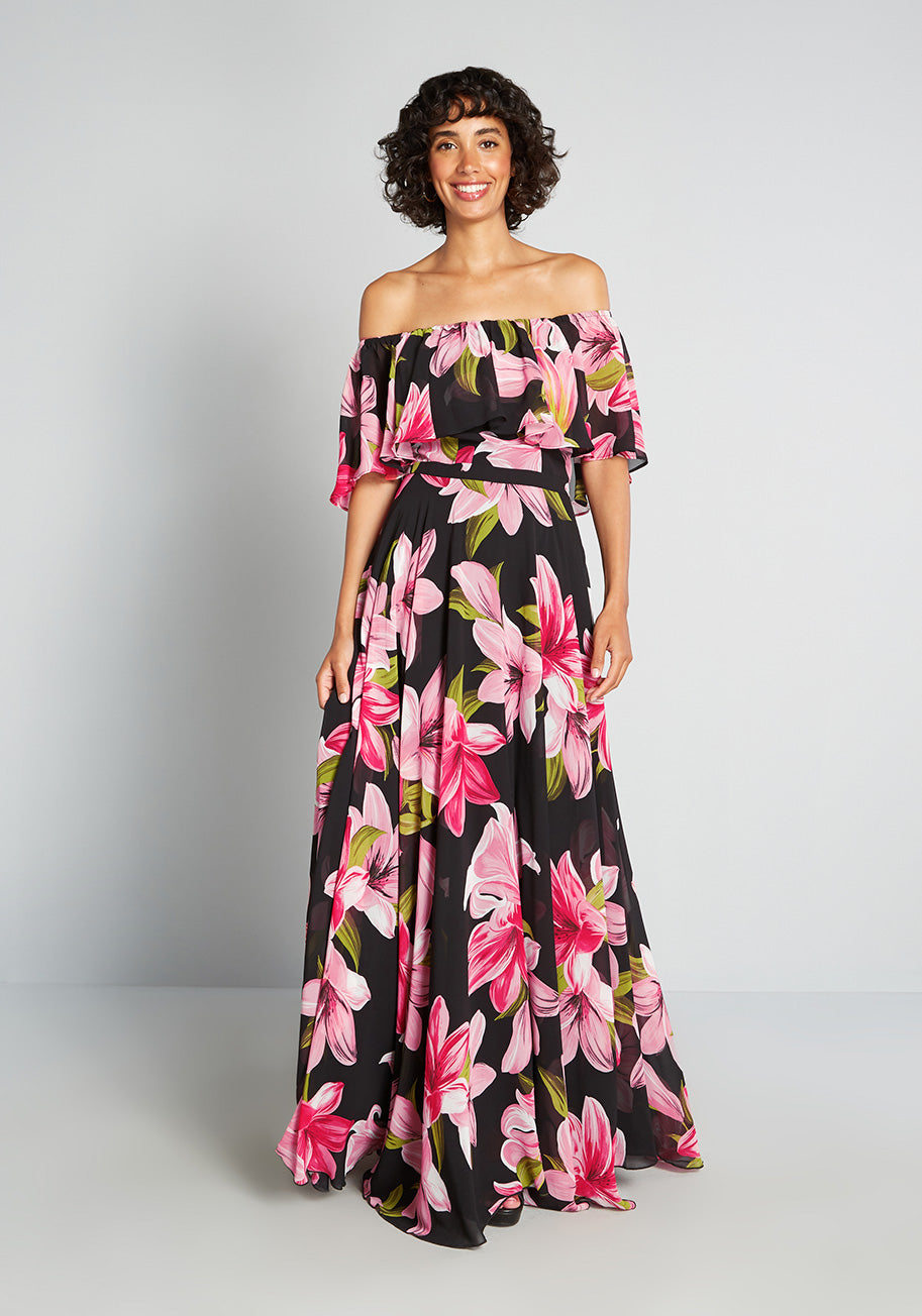Lily Loveliness Off-Shoulder Maxi Dress | ModCloth