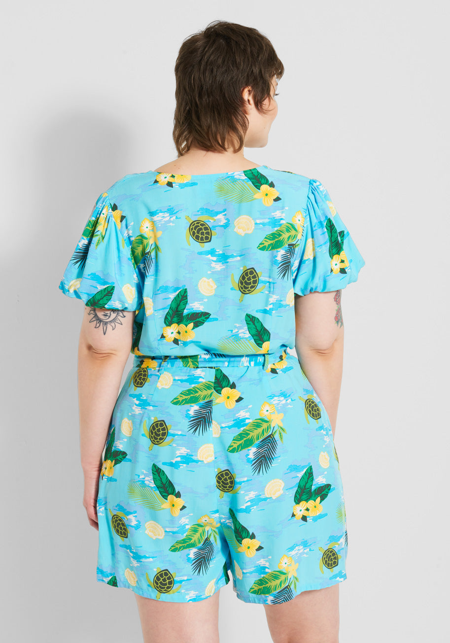 Modcloth X Collectif Sea Turtle Wave Romper