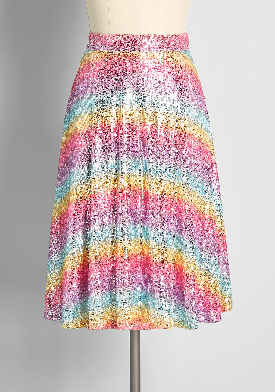 Prismatic Poise A-Line Skirt