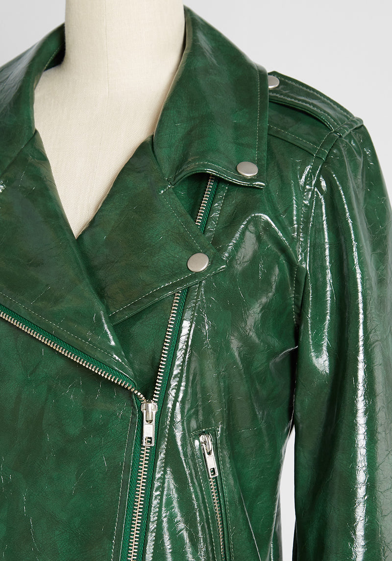 moto jacket green