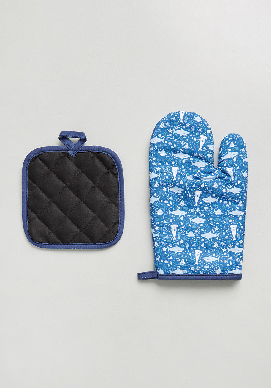 Mod Lemon Oven Mitt Set