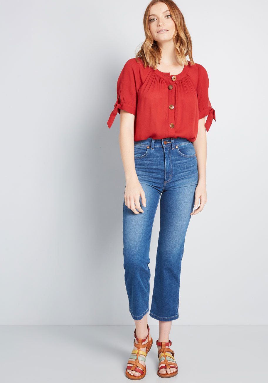 Flowy Moment Buttoned Blouse